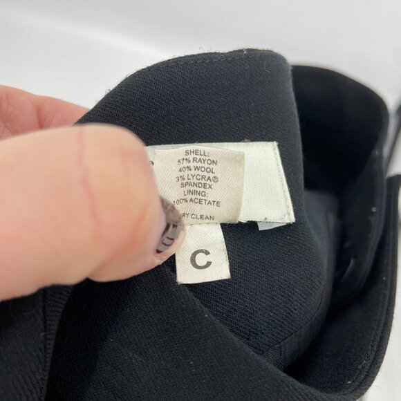 ANN TAYLOR LOFT Black Wool Blend Straight Pleated Back Skirt Size 2 - Picture 4 of 4